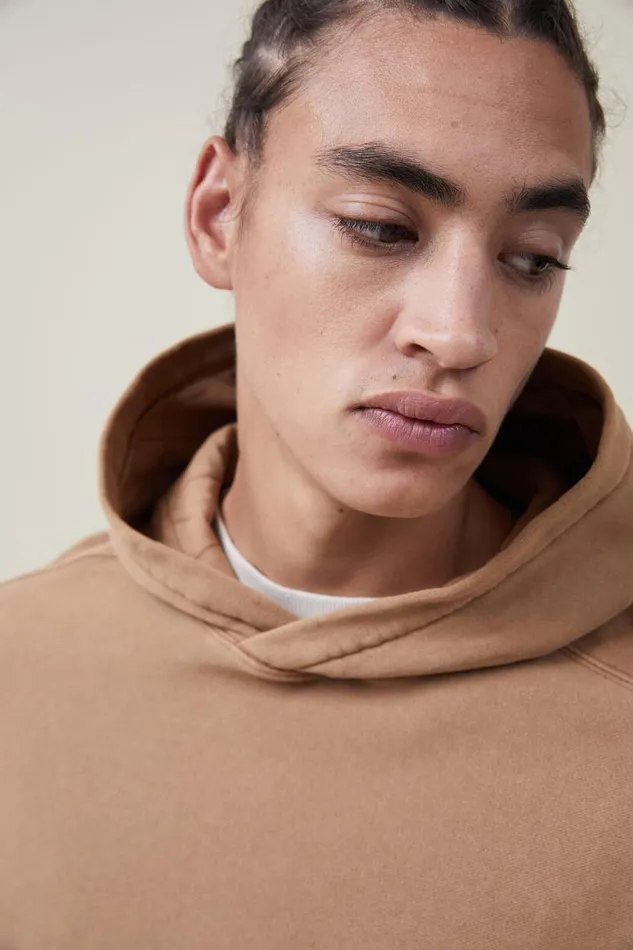 Men Sweats and Hoodies Cotton On Oversized Hoodie Burnt Almond