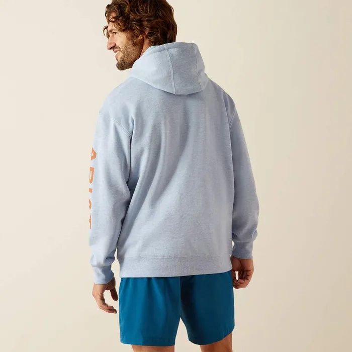 Men Sweatshirts and Hoodies Ariat Ariat Logo Hoodie Light Blue Heather Men Sweatshirts and Hoodies Ariat Ariat Logo Hoodie Light Blue Heather