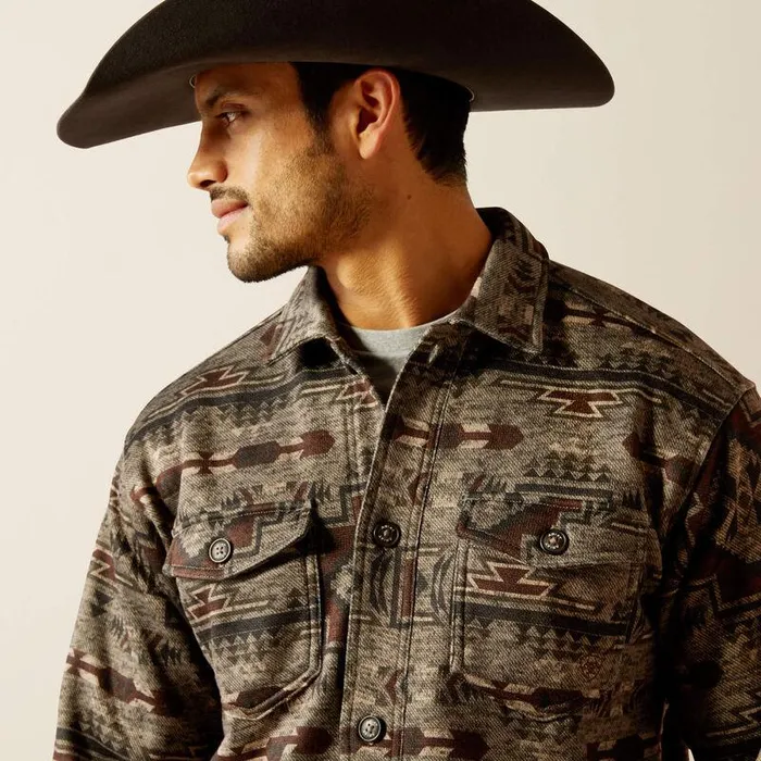 Men Sweatshirts and Hoodies Ariat Caldwell Printed Shirt Jacket Brindle