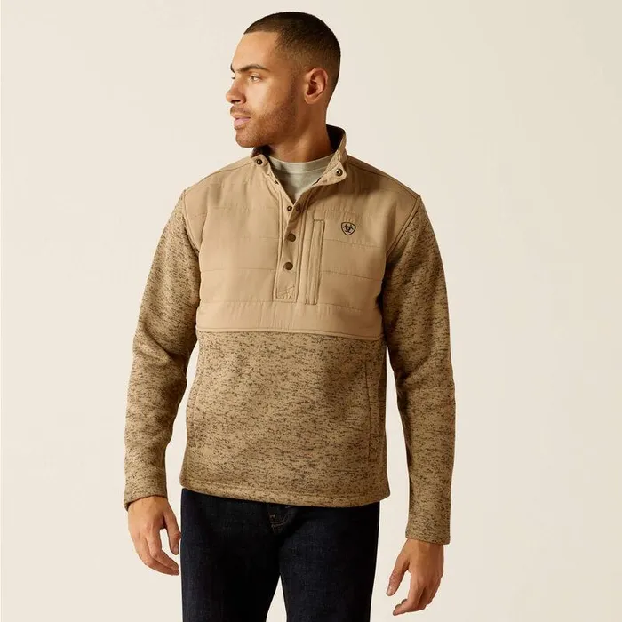 Men Sweatshirts and Hoodies Ariat Caldwell Reinforced Snap Sweater Chinchilla