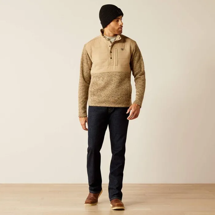 Men Sweatshirts and Hoodies Ariat Caldwell Reinforced Snap Sweater Chinchilla