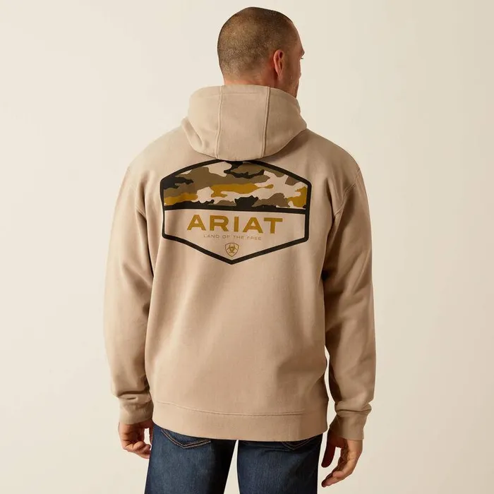 Men Sweatshirts and Hoodies Ariat Camo Hex Hoodie Beige