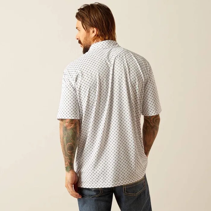 Men TShirts and Polos Ariat All Over Print Polo White Geo