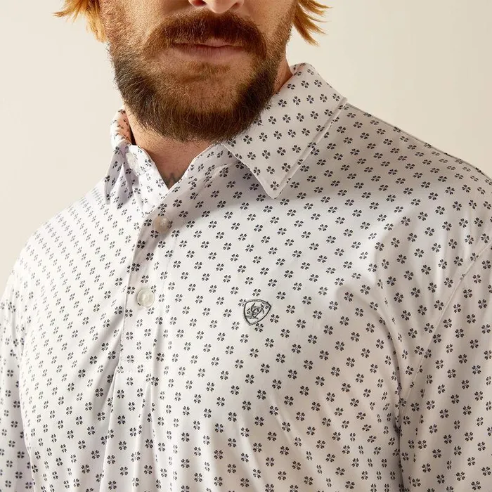 Men TShirts and Polos Ariat All Over Print Polo White Geo