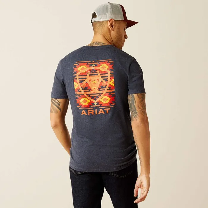 Men TShirts and Polos Ariat Ariat Eagle Rock TShirt Navy Heather