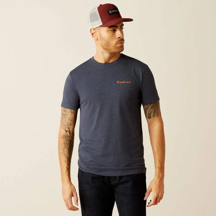 Men TShirts and Polos Ariat Ariat Eagle Rock TShirt Navy Heather Men TShirts and Polos Ariat Ariat Eagle Rock TShirt Navy Heather