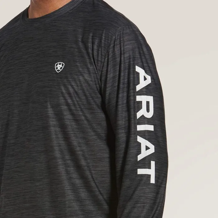 Men TShirts and Polos Ariat Charger Logo TShirt Charcoal Heather