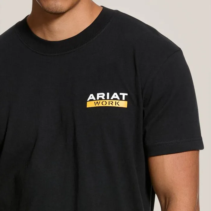 Men TShirts and Polos Ariat Rebar Cotton Strong Roughneck Graphic TShirt Black