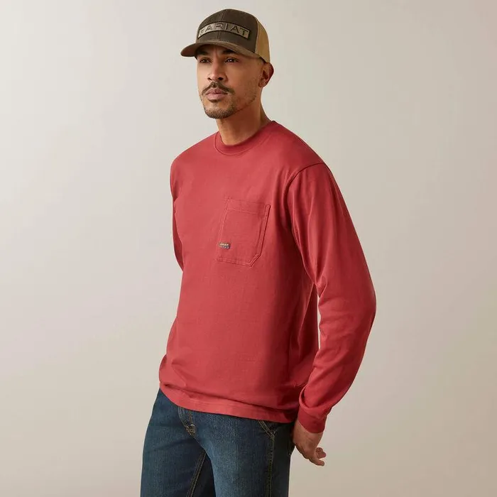 Men TShirts and Polos Ariat Rebar Cotton Strong Union City Brick Red Men TShirts and Polos Ariat Rebar Cotton Strong Union City Brick Red