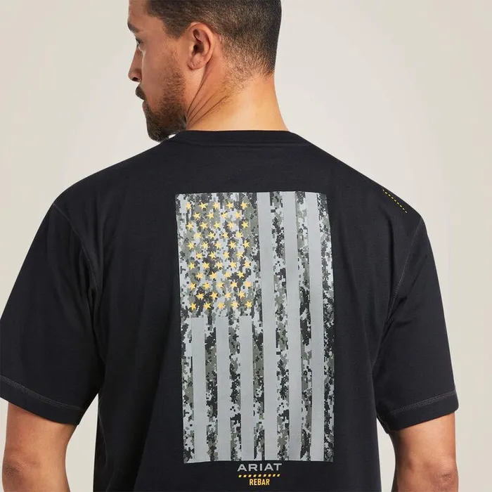 Men TShirts and Polos Ariat Rebar Workman Reflective Flag TShirt Black Men TShirts and Polos Ariat Rebar Workman Reflective Flag TShirt Black