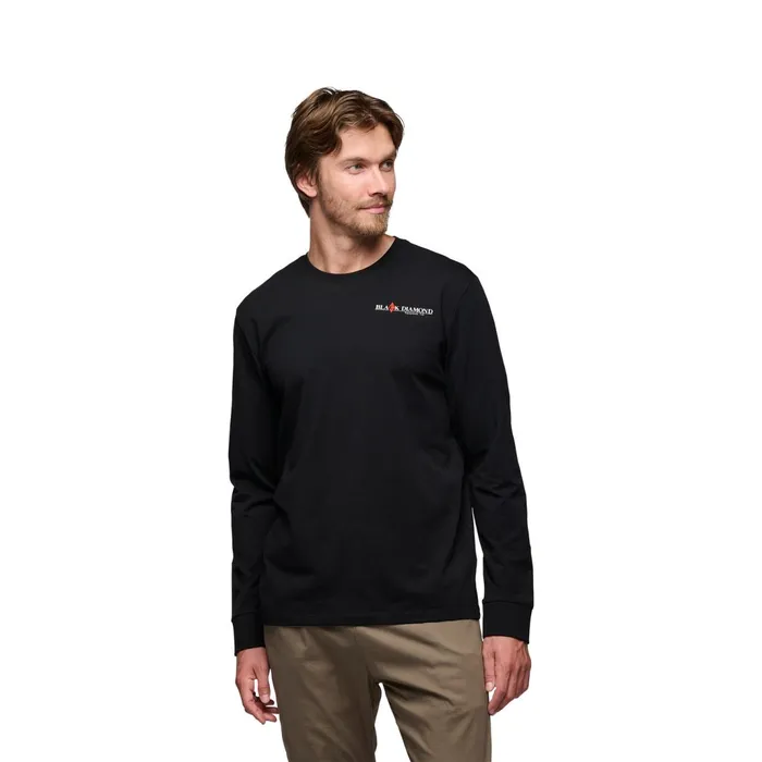 Men Tees and Tanks Black Diamond Heritage Wordmark Long Sleeve Tee Black Diamond Gear