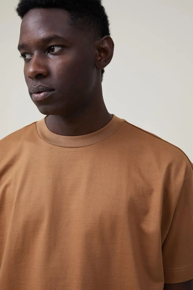 Men Tees and Tanks Cotton On Box Fit Plain TShirt Ginger