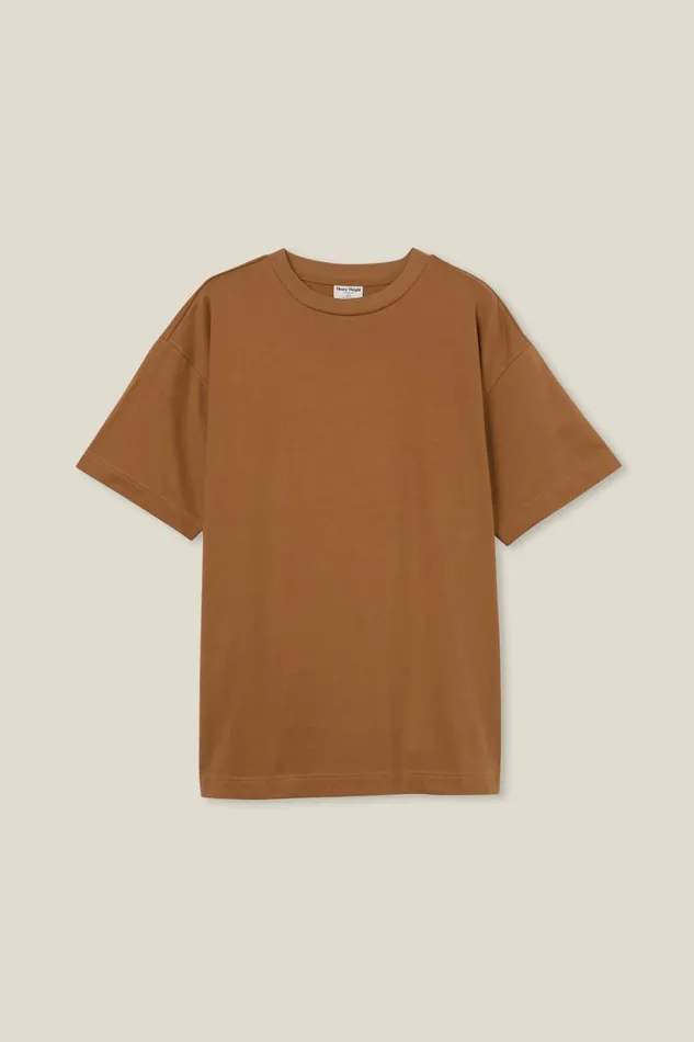 Men Tees and Tanks Cotton On Box Fit Plain TShirt Ginger