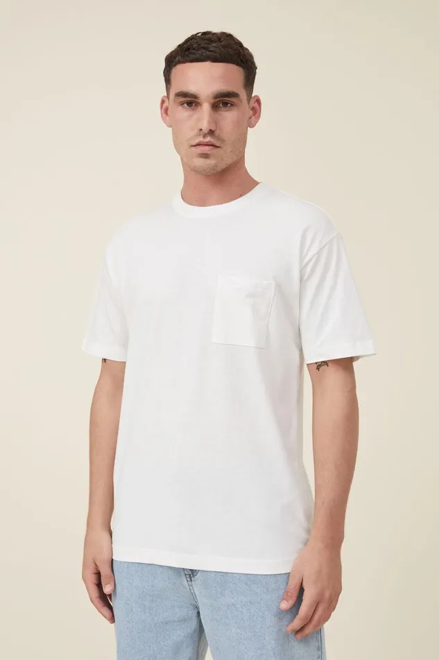 Men Tees and Tanks Cotton On Organic Loose Fit TShirt Vintage White