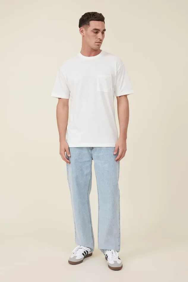 Men Tees and Tanks Cotton On Organic Loose Fit TShirt Vintage White