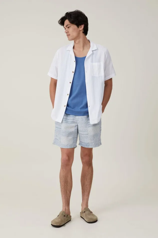 Men Tees and Tanks Cotton On Organic Tank Washed Cobalt