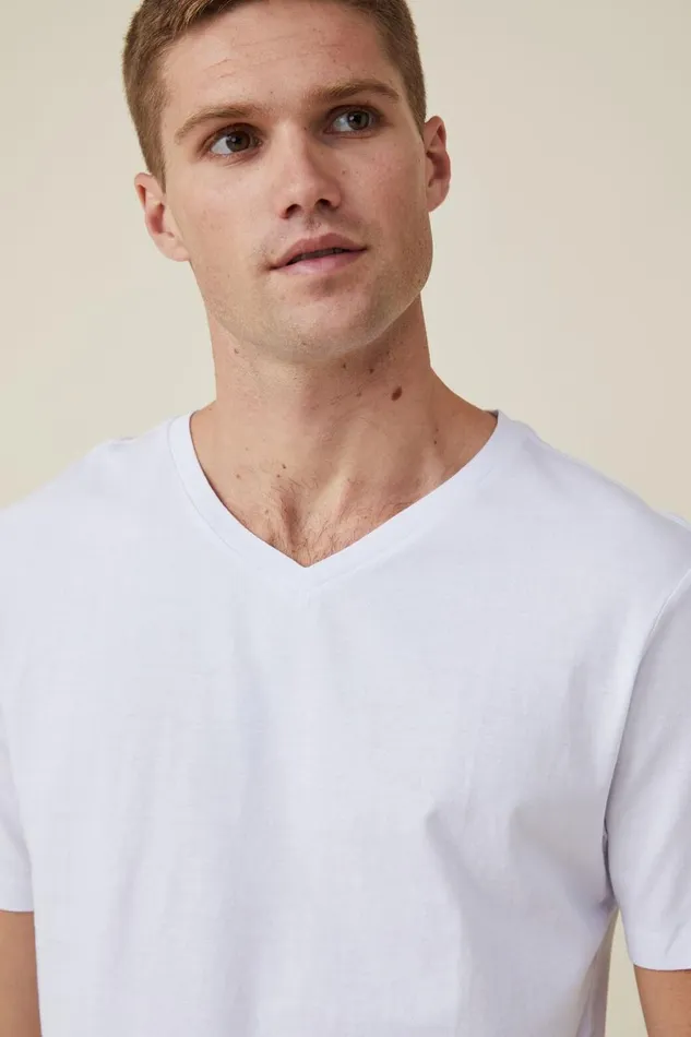 Men Tees and Tanks Cotton On Organic VNeck TShirt White