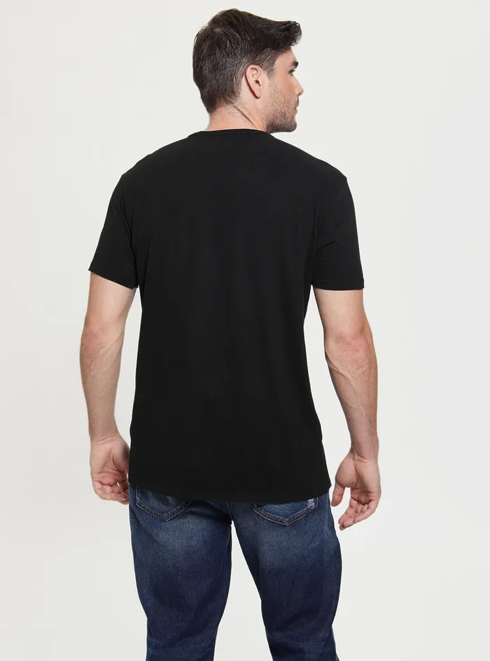 Men Tees and Tanks GUESS Black Rave Poster Tshirt