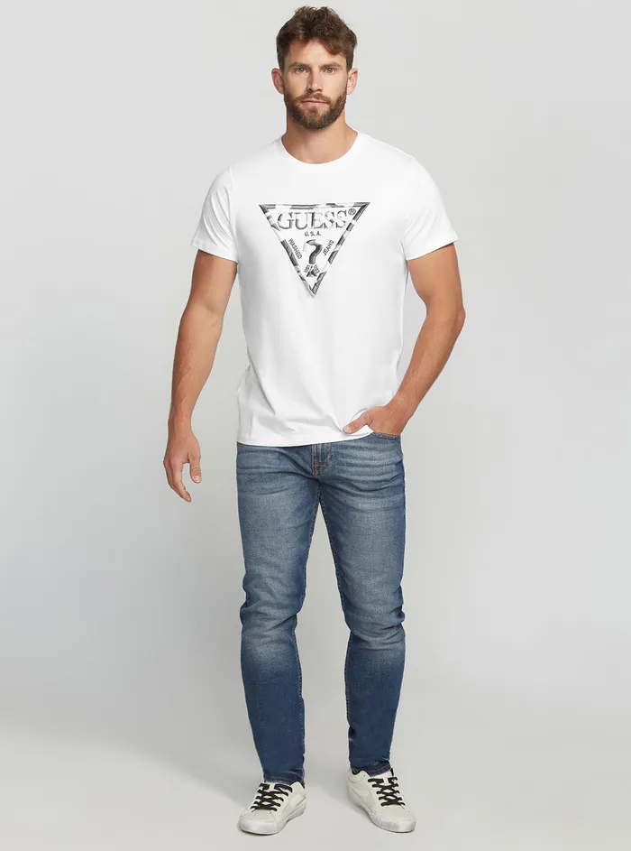 Men Tees and Tanks GUESS Eco White Gad Logo Tshirt Men Tees and Tanks GUESS Eco White Gad Logo Tshirt