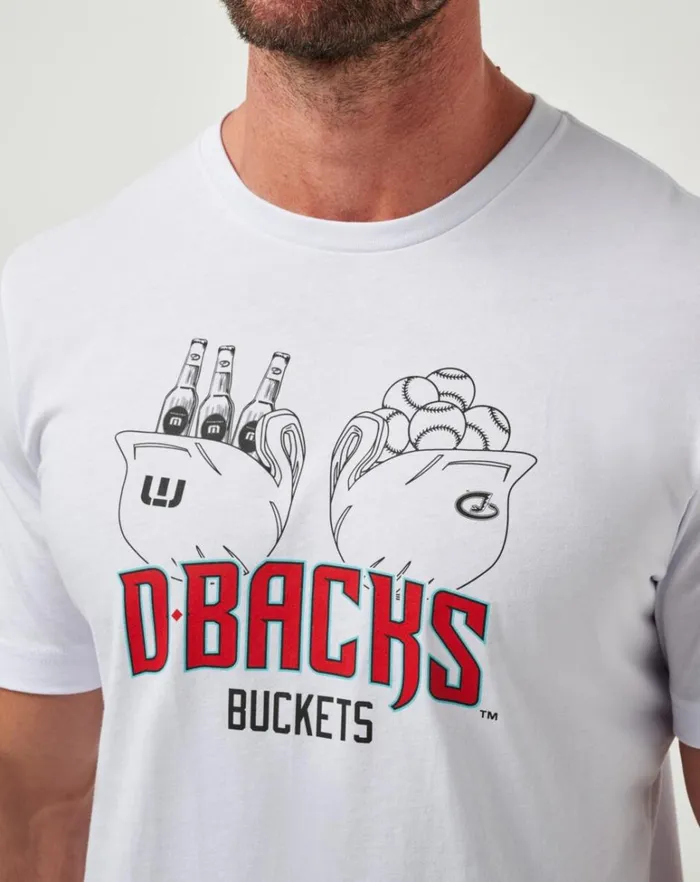 Men Tees TravisMathew ARIZONA DIAMONDBACKS STRIKE ONE TEE White Men Tees TravisMathew ARIZONA DIAMONDBACKS STRIKE ONE TEE White