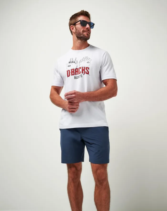 Men Tees TravisMathew ARIZONA DIAMONDBACKS STRIKE ONE TEE White Men Tees TravisMathew ARIZONA DIAMONDBACKS STRIKE ONE TEE White