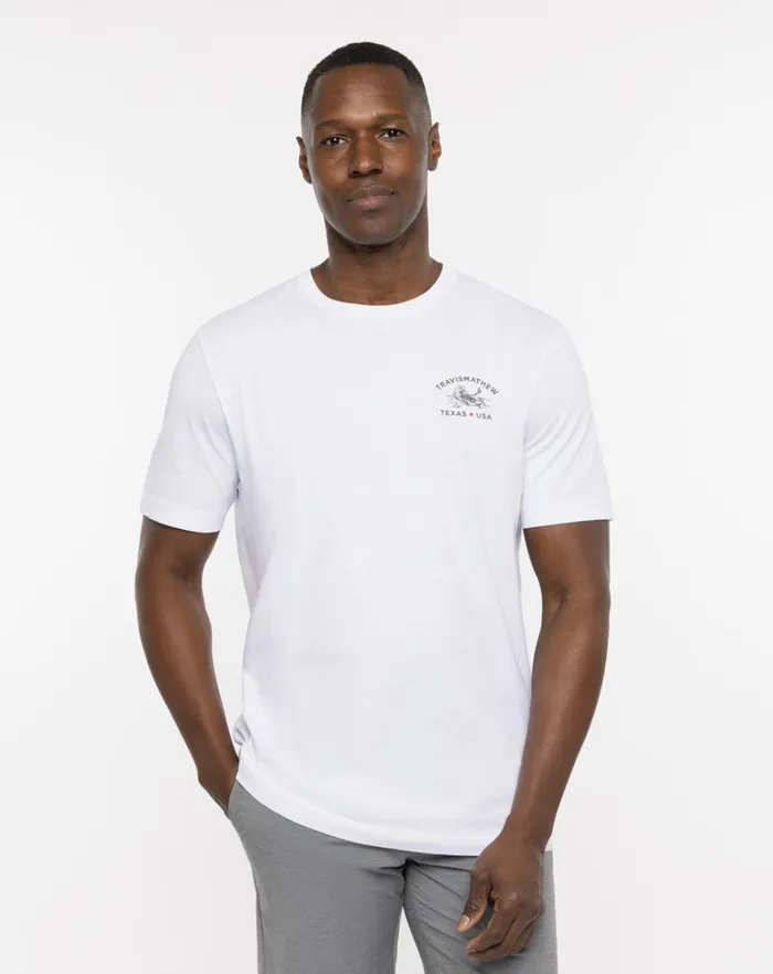 Men Tees TravisMathew BRACKEN CAVE 20 TEE White