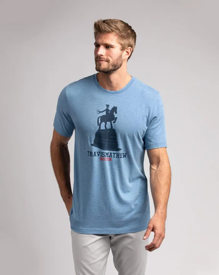 Men Tees TravisMathew REVERE REVERE TEE Heather Blue