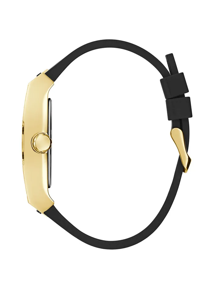 Men Watches GUESS Black Gold Legend Silicone Glitz Watch Men Watches GUESS Black Gold Legend Silicone Glitz Watch