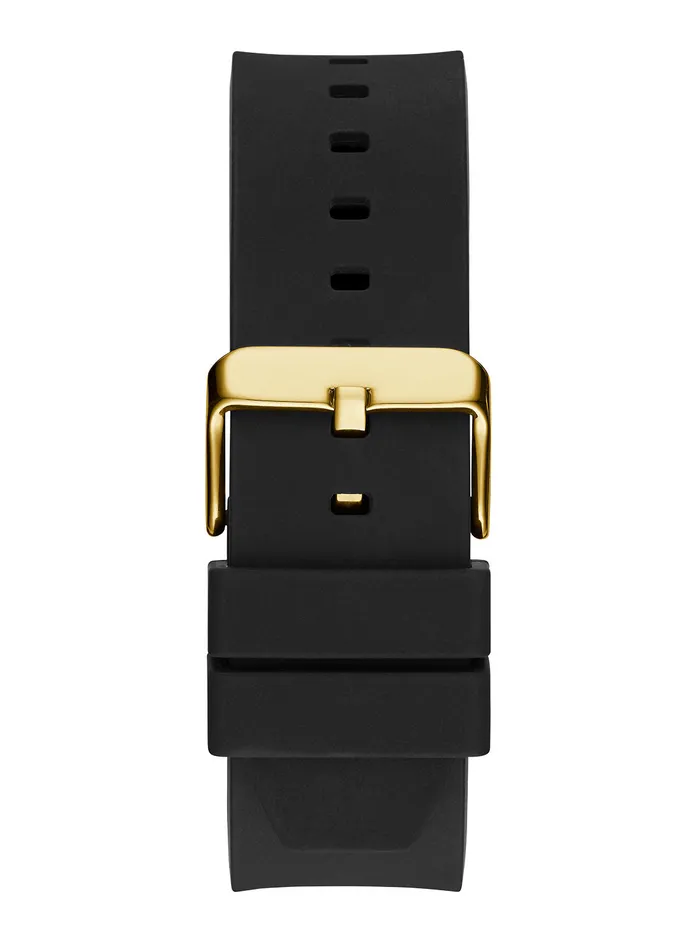 Men Watches GUESS Black Gold Legend Silicone Glitz Watch Men Watches GUESS Black Gold Legend Silicone Glitz Watch