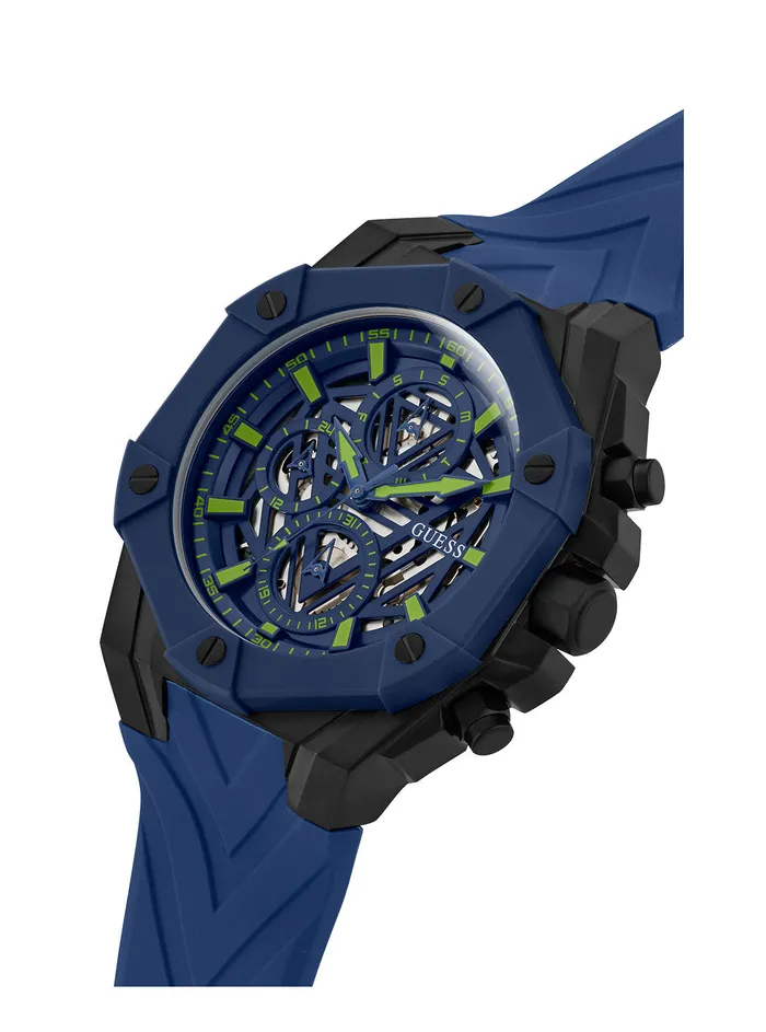 Men Watches GUESS Blue Formula Silicone Watch