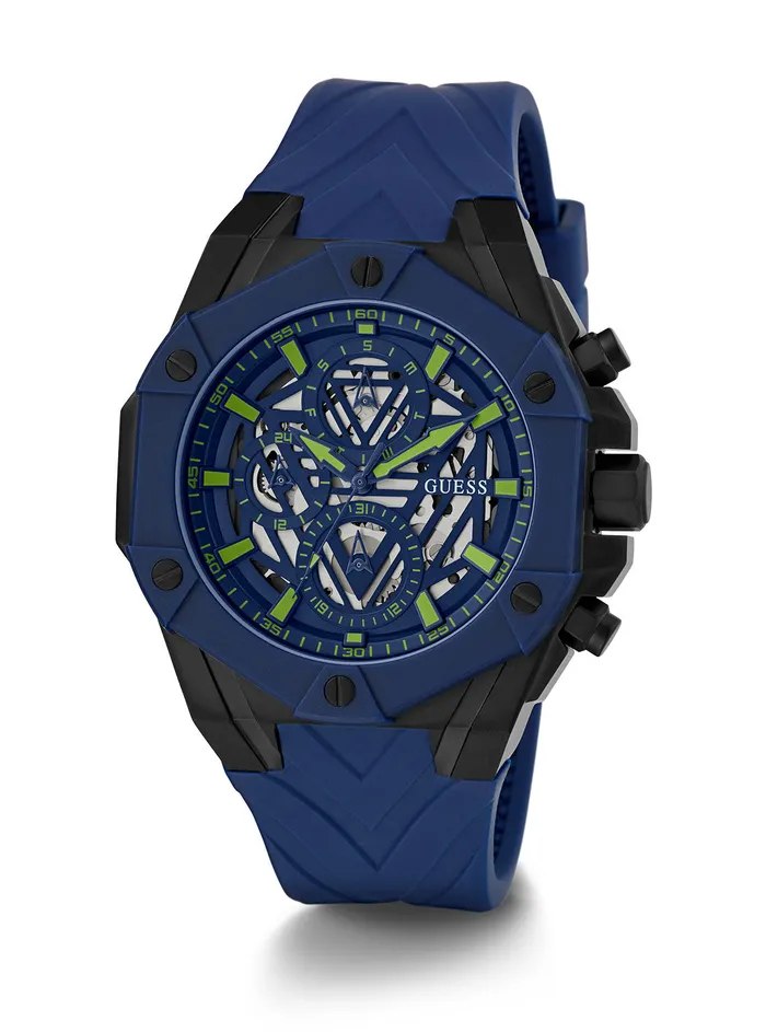 Men Watches GUESS Blue Formula Silicone Watch