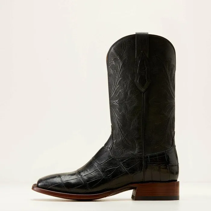 Men Western Boots Ariat Bench Made Bassett Western Boot Black American Alligator Tail Men Western Boots Ariat Bench Made Bassett Western Boot Black American Alligator Tail