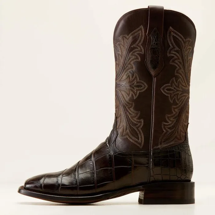 Men Western Boots Ariat Bench Made Bassett Western Boot Hickory American Alligator