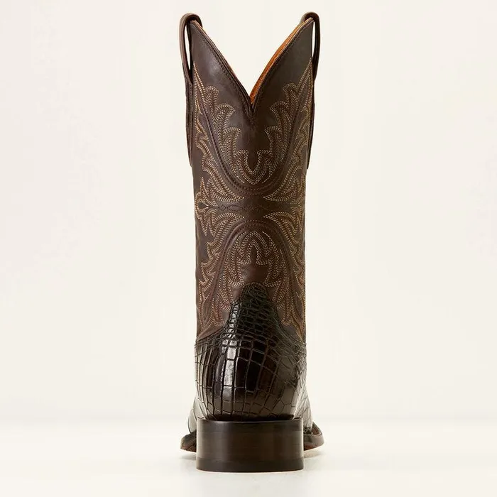 Men Western Boots Ariat Bench Made Bassett Western Boot Hickory American Alligator