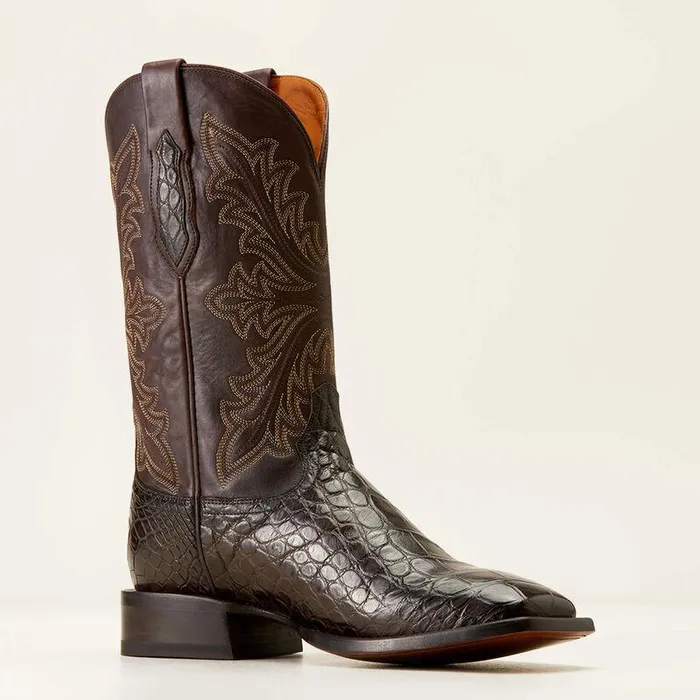 Men Western Boots Ariat Bench Made Bassett Western Boot Hickory American Alligator