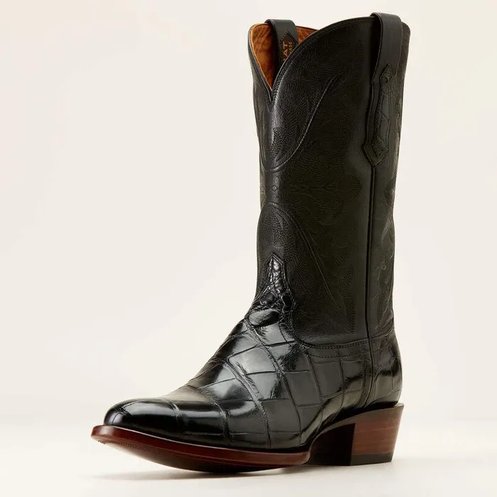 Men Western Boots Ariat Bench Made James Western Boot Black American Alligator