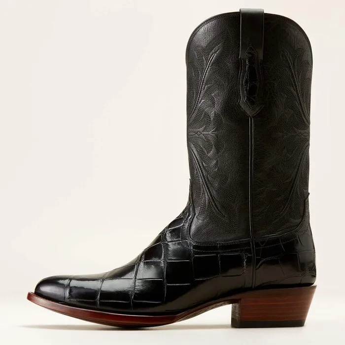 Men Western Boots Ariat Bench Made James Western Boot Black American Alligator