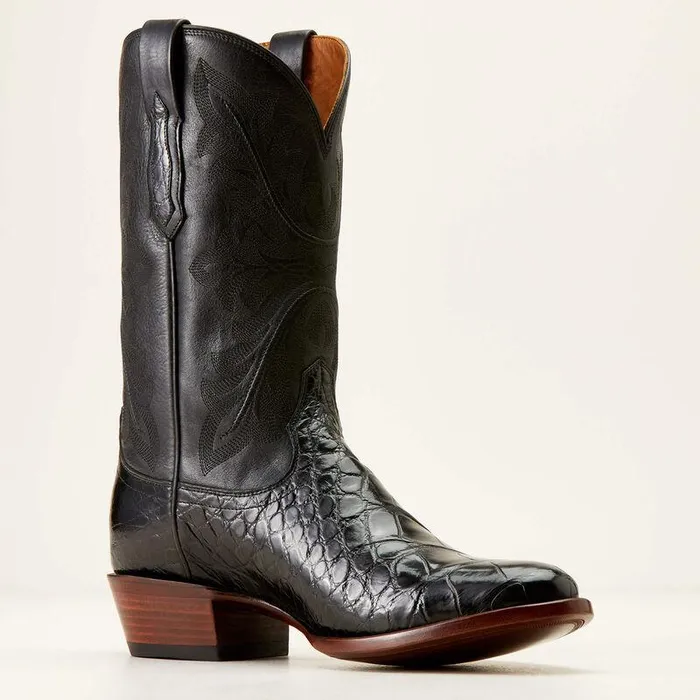 Men Western Boots Ariat Bench Made James Western Boot Black American Alligator