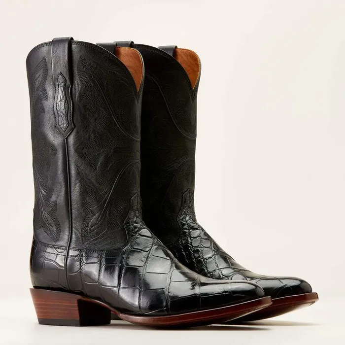 Men Western Boots Ariat Bench Made James Western Boot Black American Alligator