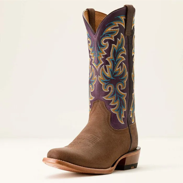 Men Western Boots Ariat Futurity Champ Cowboy Boot Dijon Roughoutroyal Purple