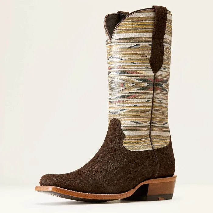 Men Western Boots Ariat Futurity Chimayo Western Boot Chocolate Hippo Print