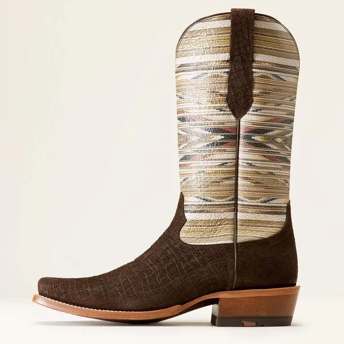 Men Western Boots Ariat Futurity Chimayo Western Boot Chocolate Hippo Print Men Western Boots Ariat Futurity Chimayo Western Boot Chocolate Hippo Print