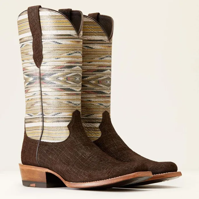 Men Western Boots Ariat Futurity Chimayo Western Boot Chocolate Hippo Print Men Western Boots Ariat Futurity Chimayo Western Boot Chocolate Hippo Print