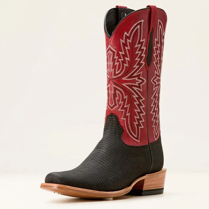 Men Western Boots Ariat Futurity Relentless Golde Rush Cowboy Boot Black Lizardbravado Red