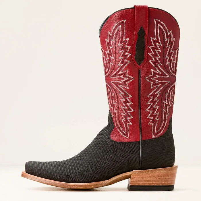 Men Western Boots Ariat Futurity Relentless Golde Rush Cowboy Boot Black Lizardbravado Red
