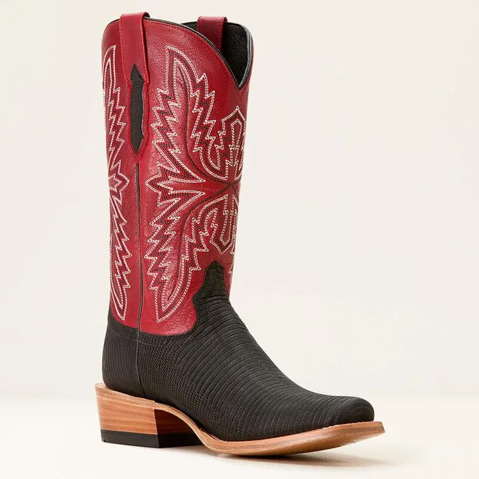 Men Western Boots Ariat Futurity Relentless Golde Rush Cowboy Boot Black Lizardbravado Red