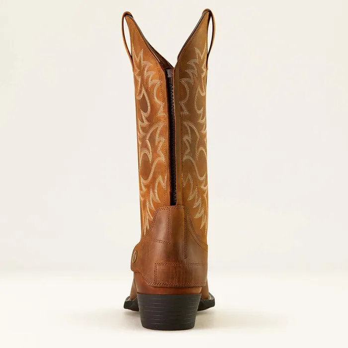Men Western Boots Ariat Heritage R Toe EZ Zip Western Boot Distressed Brown