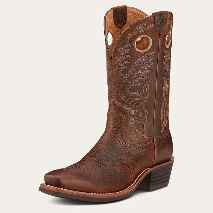 Men Western Boots Ariat Heritage Roughstock Cowboy Boot Brown Oiled Rowdy