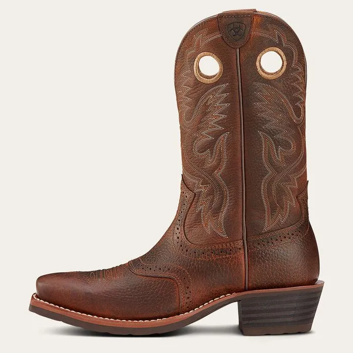 Men Western Boots Ariat Heritage Roughstock Cowboy Boot Brown Oiled Rowdy Men Western Boots Ariat Heritage Roughstock Cowboy Boot Brown Oiled Rowdy