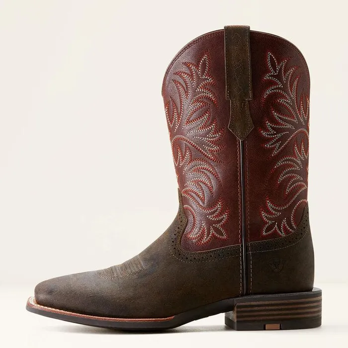 Men Western Boots Ariat Oakwood Cowboy Boot Antique Greyroasted Chestnut